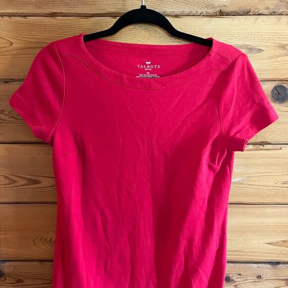 Talbots Petites Red Cotton T-shirt Dress Size Small SP - Picture 4 of 7